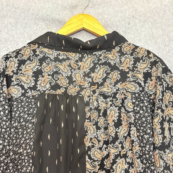 Umgee Tunic Dress Sz XL Sheer Paisley Boho Peasant Artsy Ruffle Hem Balloon Slv - Picture 7 of 9